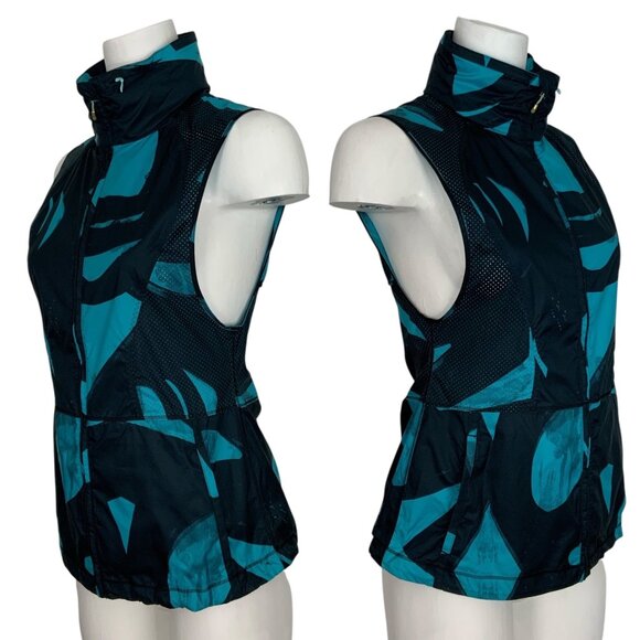 Lululemon Pack It Vest 4 Back Spin Stroke Peacock Blue Black Hooded - Picture 5 of 14